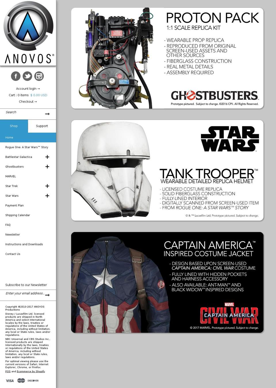 kaminoarmorworks.com shopify website screenshot