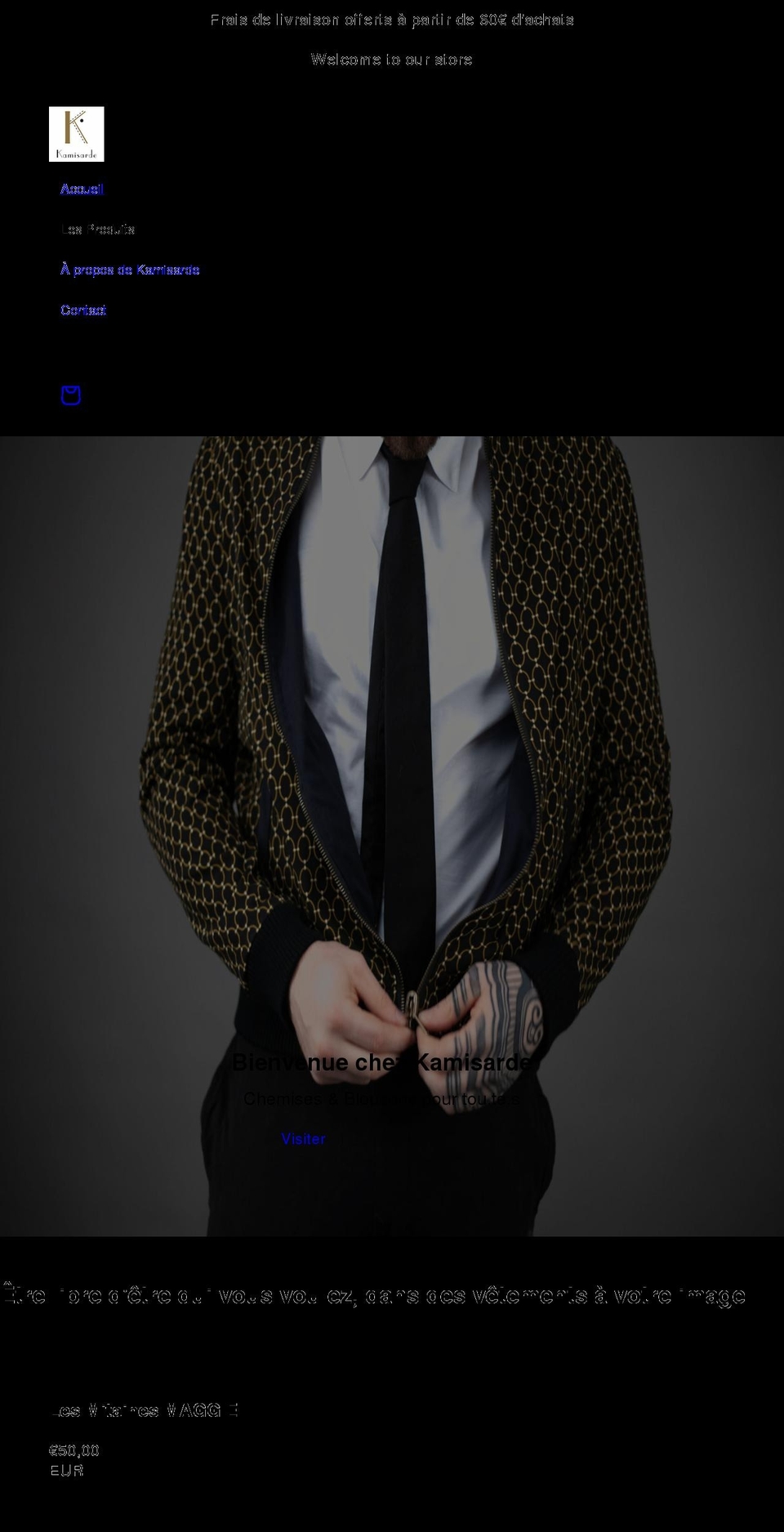 kamisarde.fr shopify website screenshot