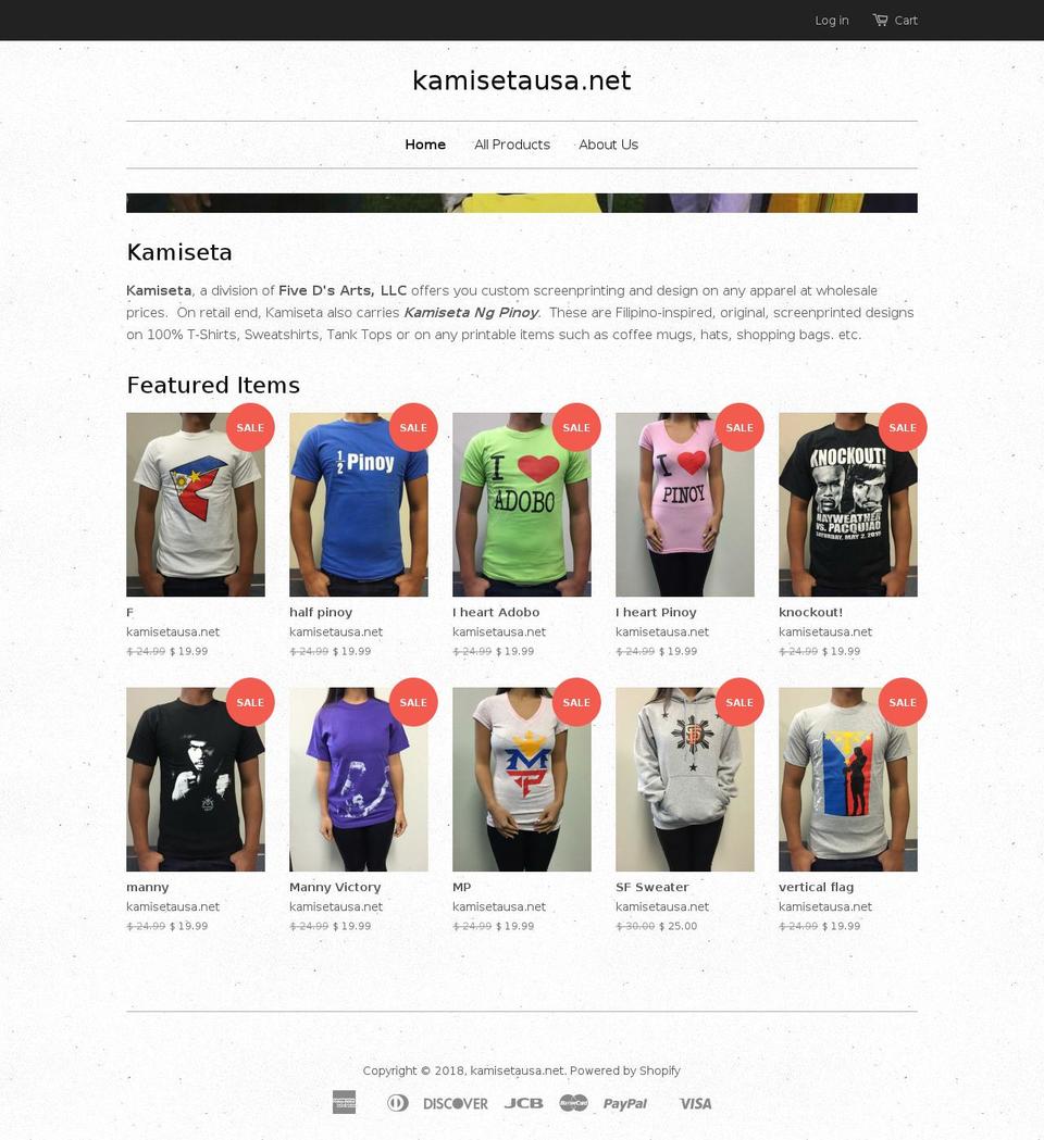 kamisetausa.net shopify website screenshot