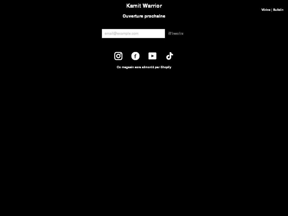 kamitwarrior.com — Shopify storefront screenshot