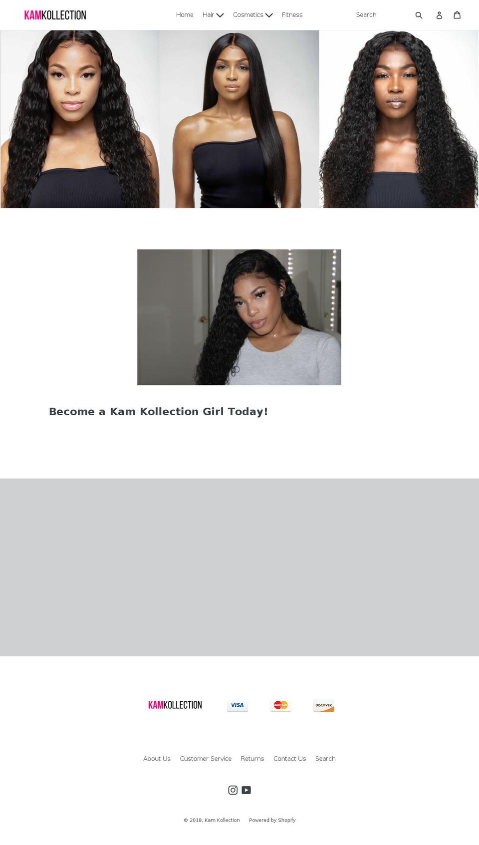 kamkollection.com shopify website screenshot