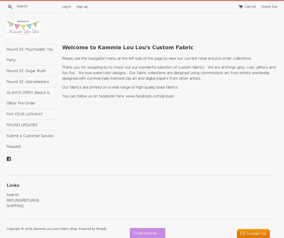 kammieloulou.com shopify website screenshot