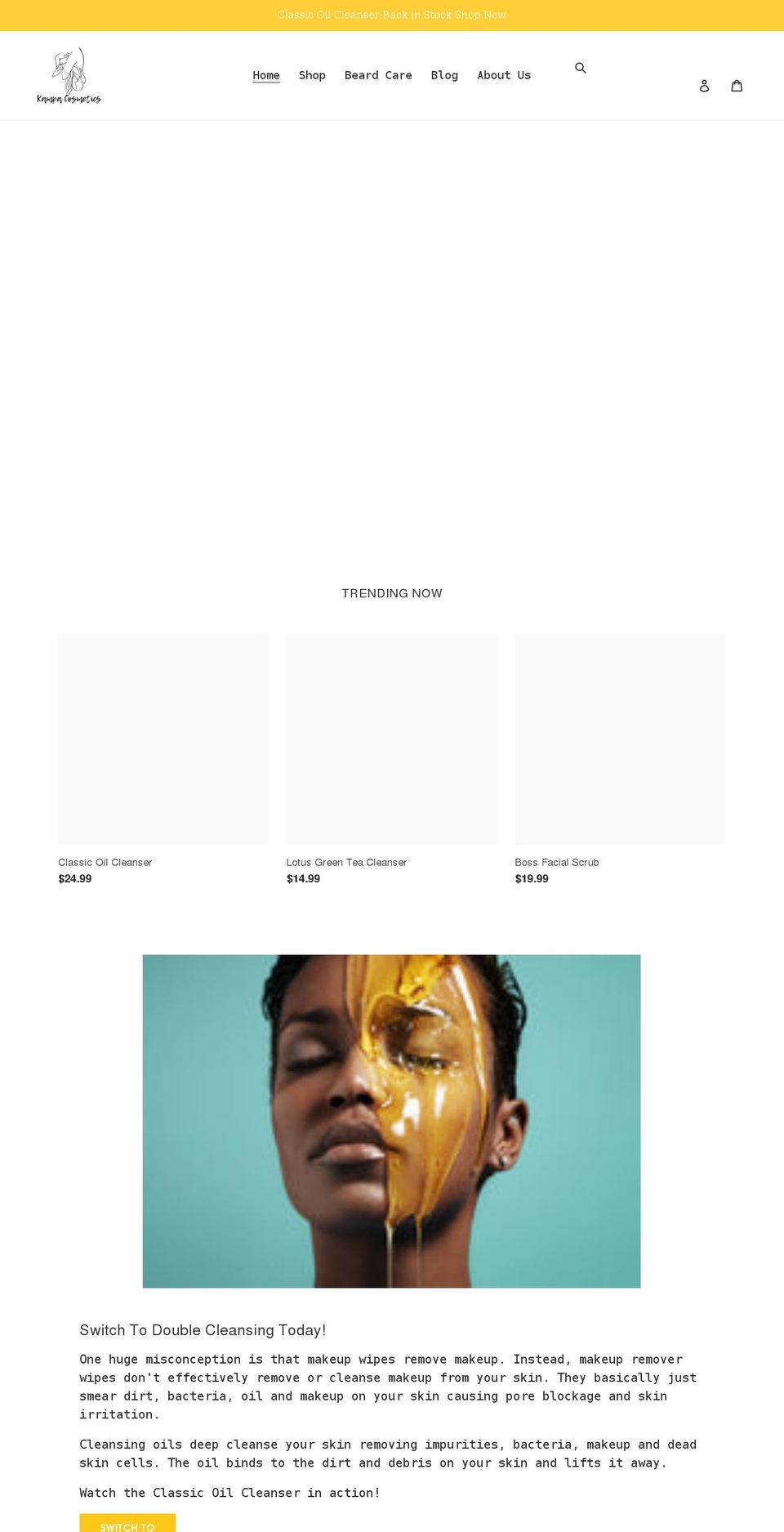 kampacosmetics.com shopify website screenshot