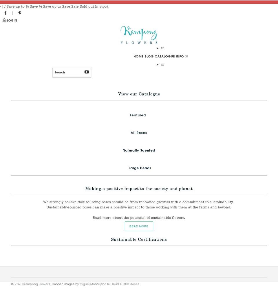 kampongflowers.com shopify website screenshot