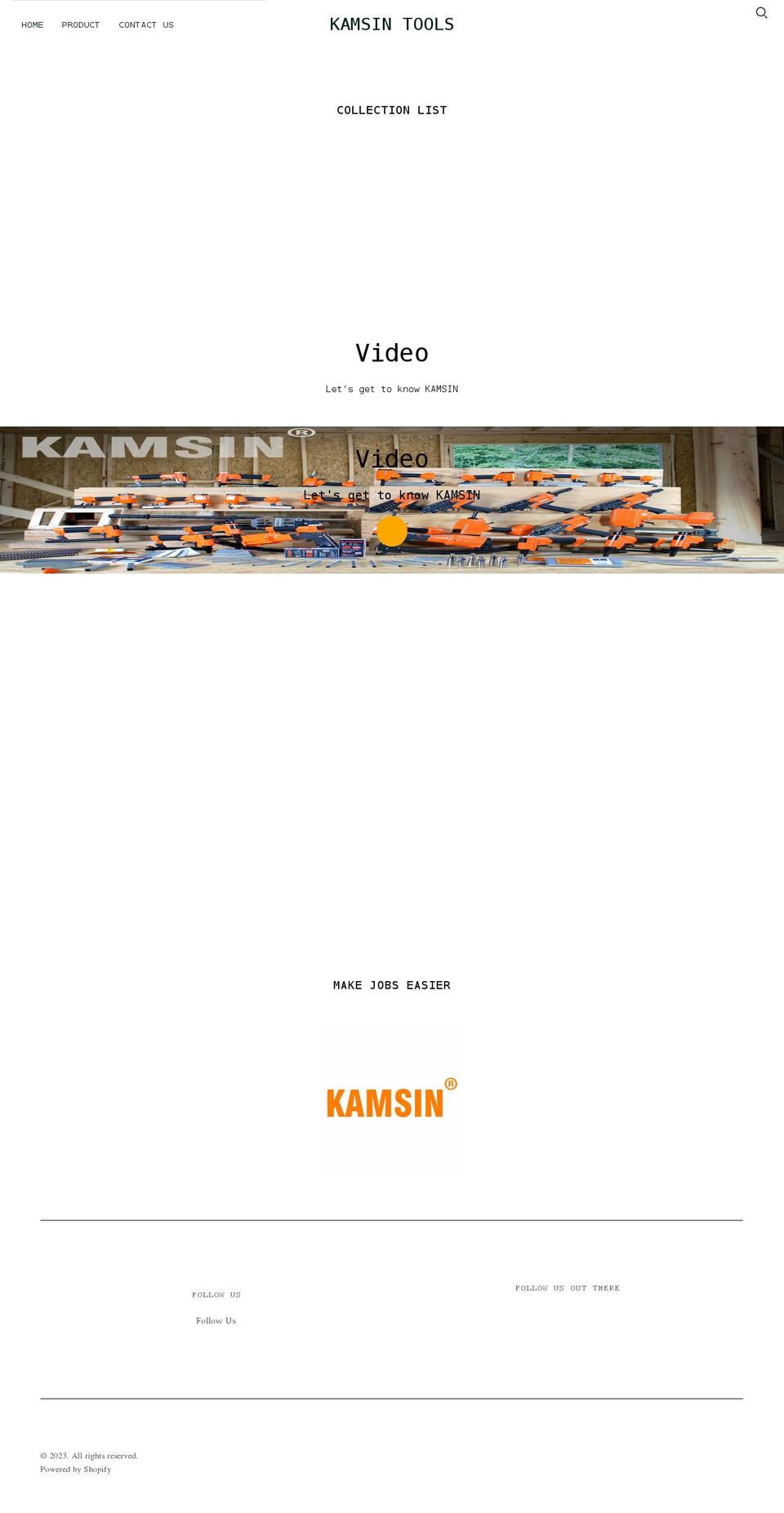 kamsintools.com shopify website screenshot