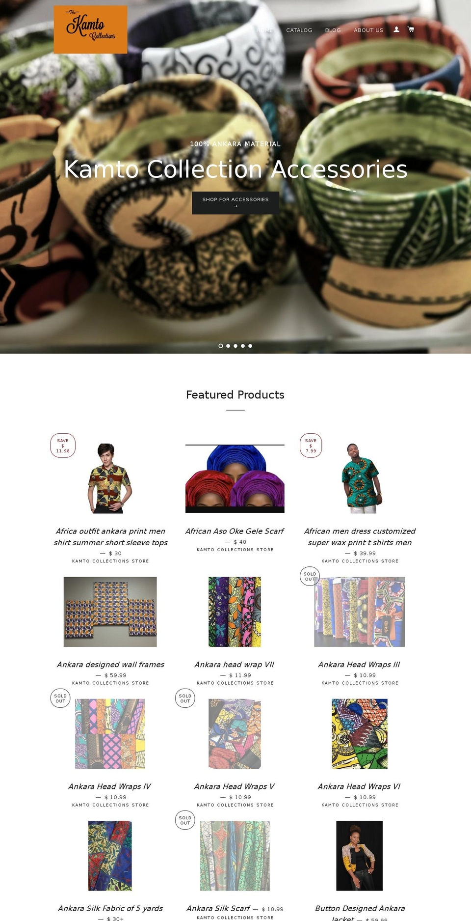 kamtocollections.com — Shopify storefront screenshot