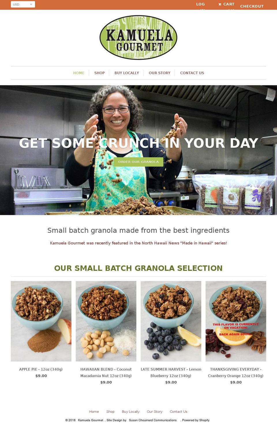 kamuelagourmet.com shopify website screenshot