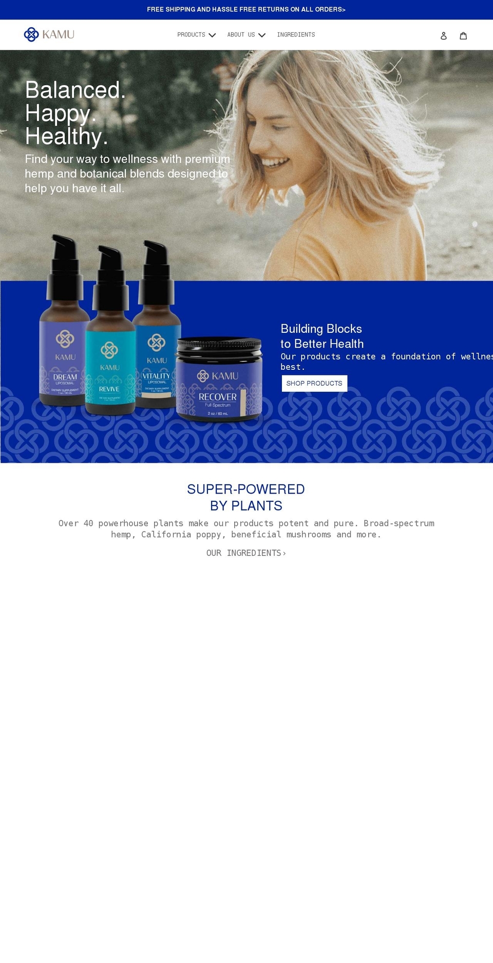 kamuwellness.com shopify website screenshot