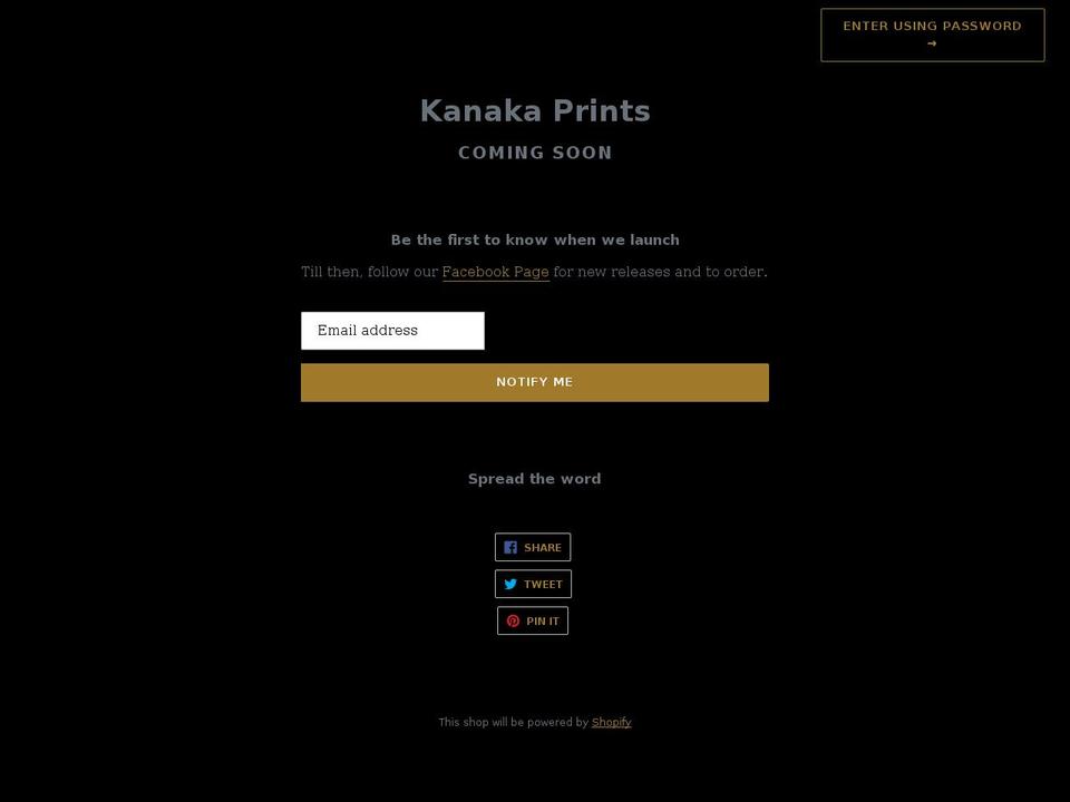 kanakaprints.com shopify website screenshot