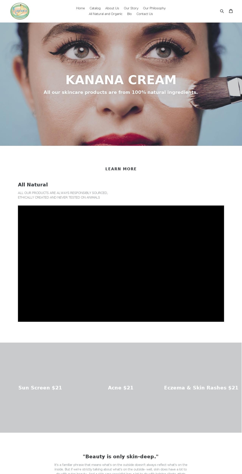 kananacream.com — Shopify storefront screenshot