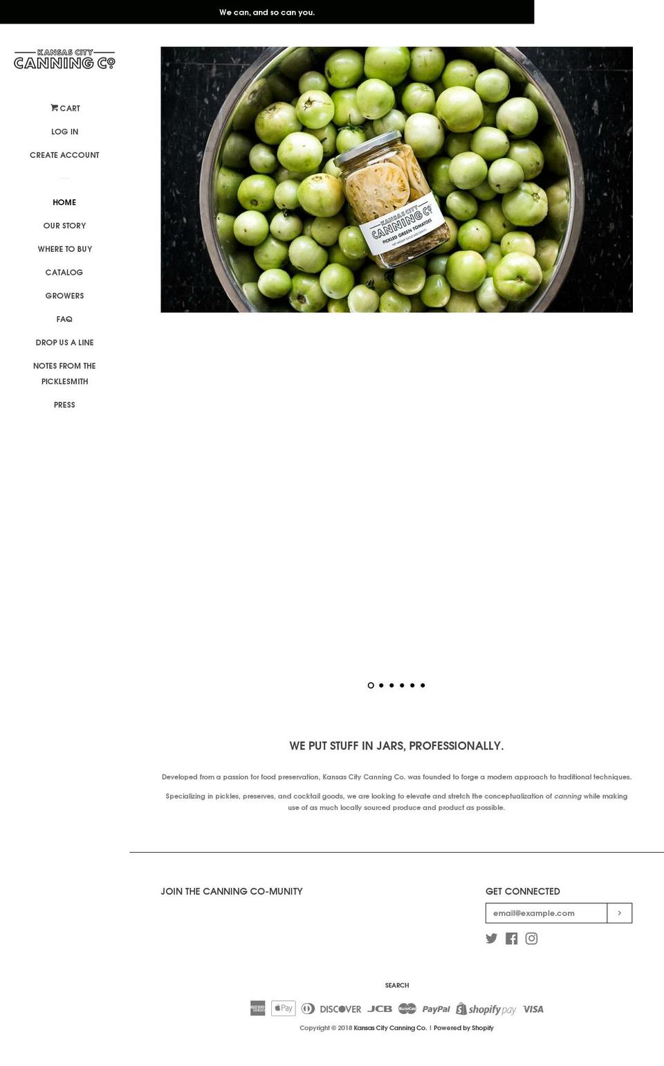 kanascitycanningcompany.com shopify website screenshot