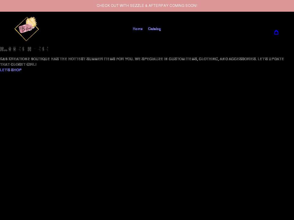 kandbkreationzboutique.com shopify website screenshot