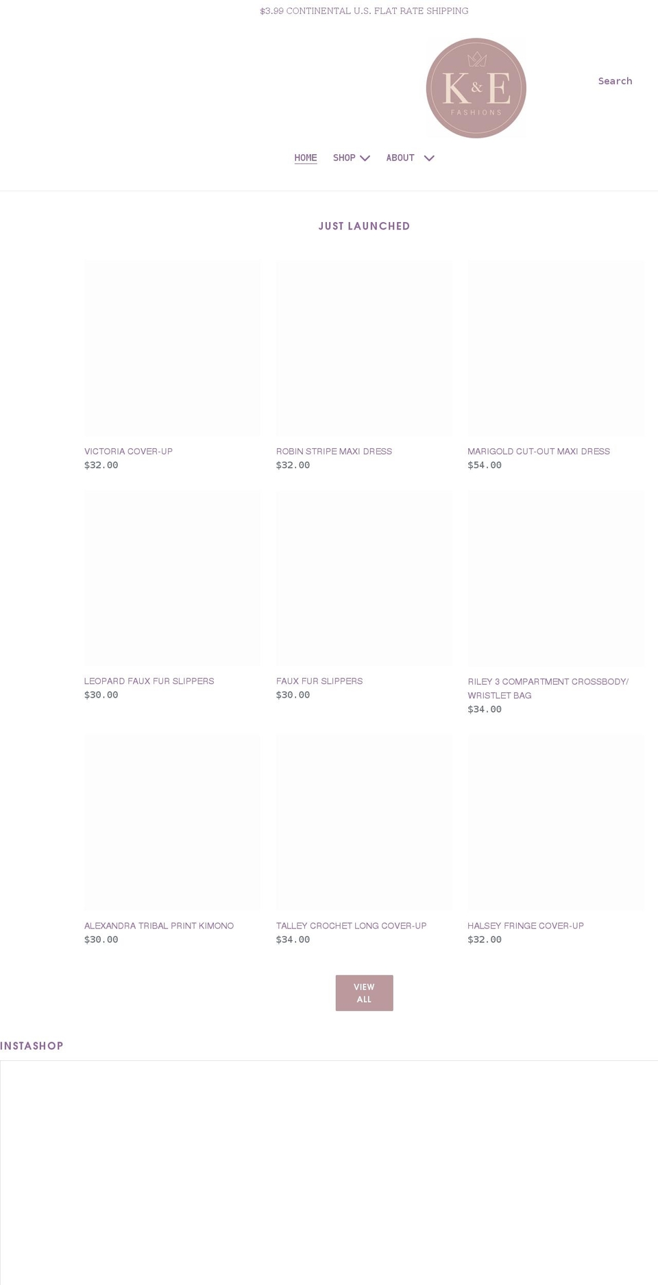 kandefashions.com shopify website screenshot
