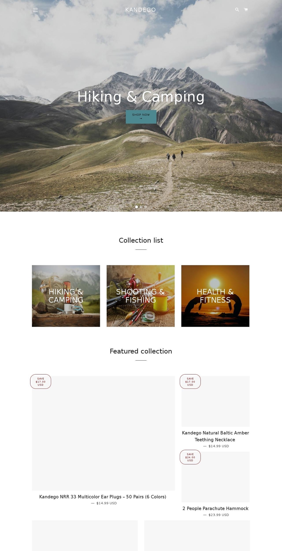 kandego.com — Shopify storefront screenshot