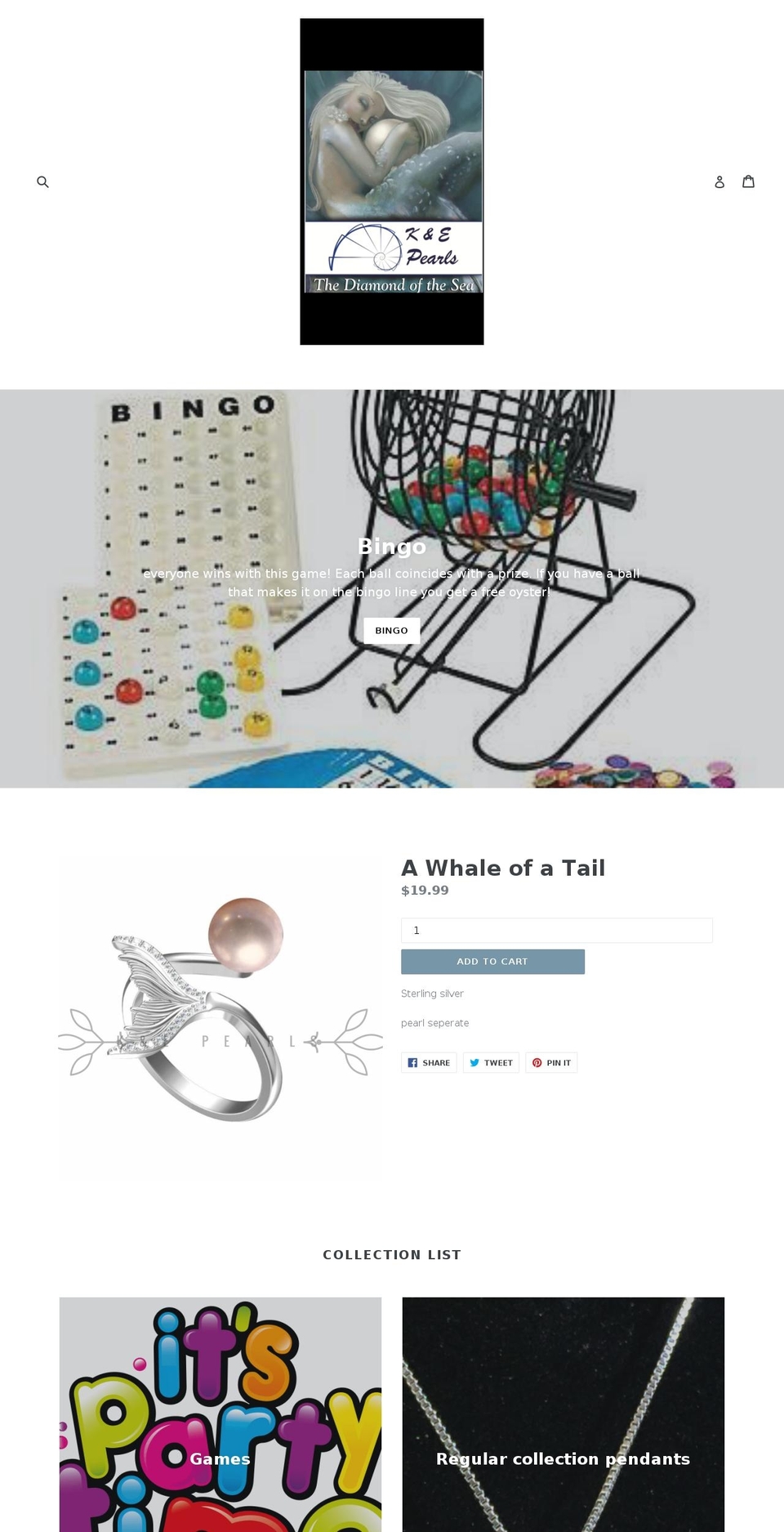 kanderpearls.com — Shopify storefront screenshot