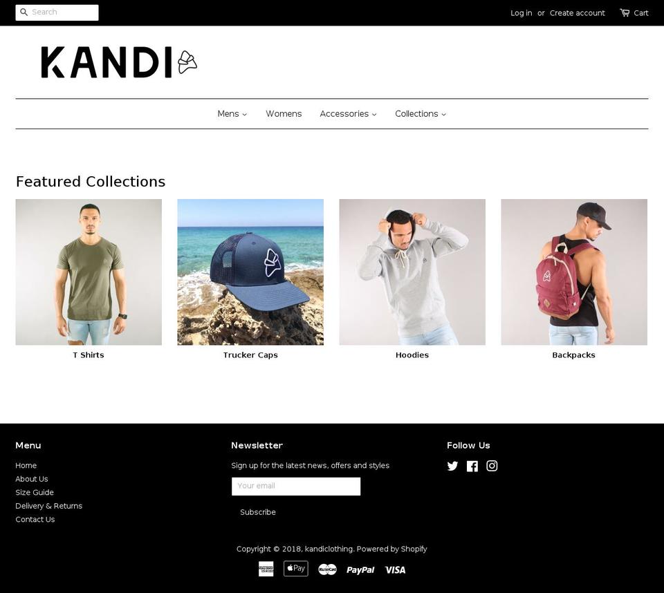 kandiclothing.co.uk shopify website screenshot