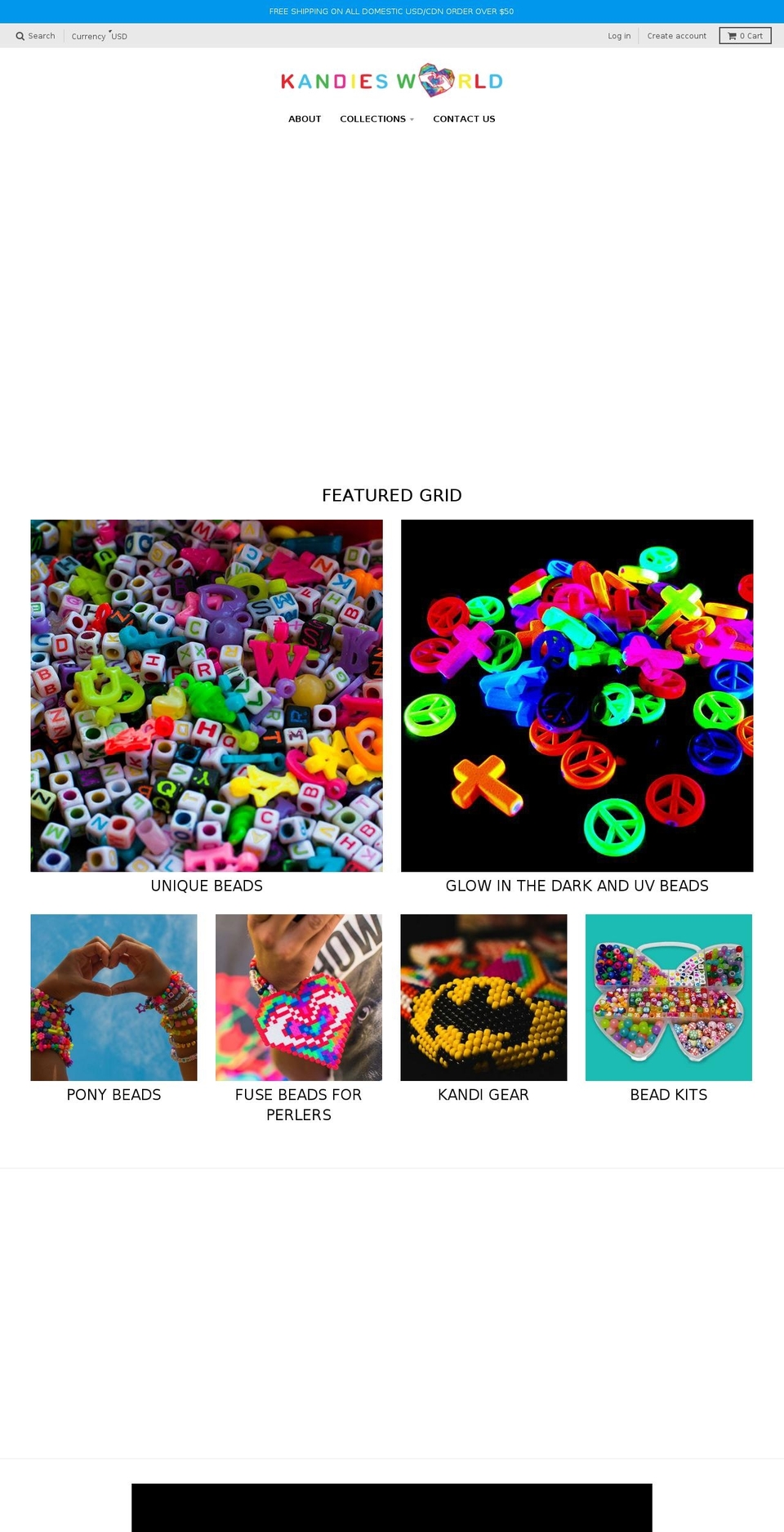 kandiesworld.com shopify website screenshot