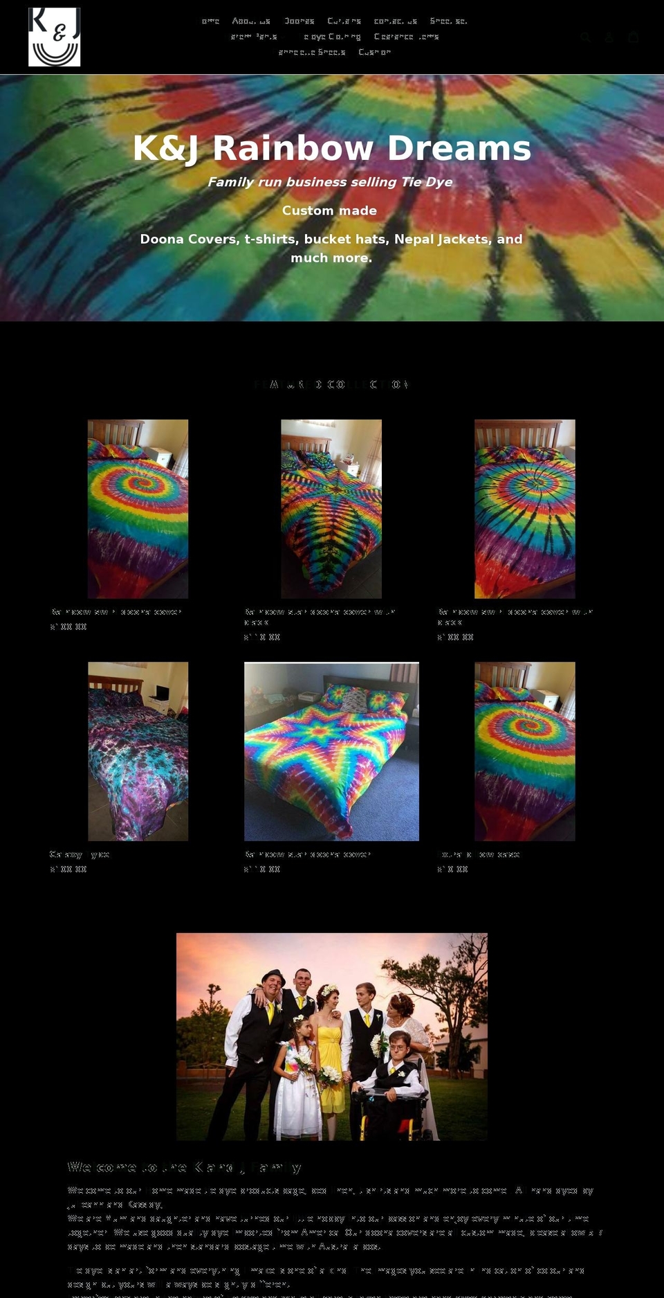 kandjrainbowdreams.com shopify website screenshot