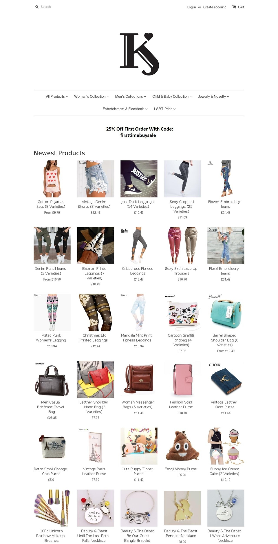 kandjstore.com shopify website screenshot