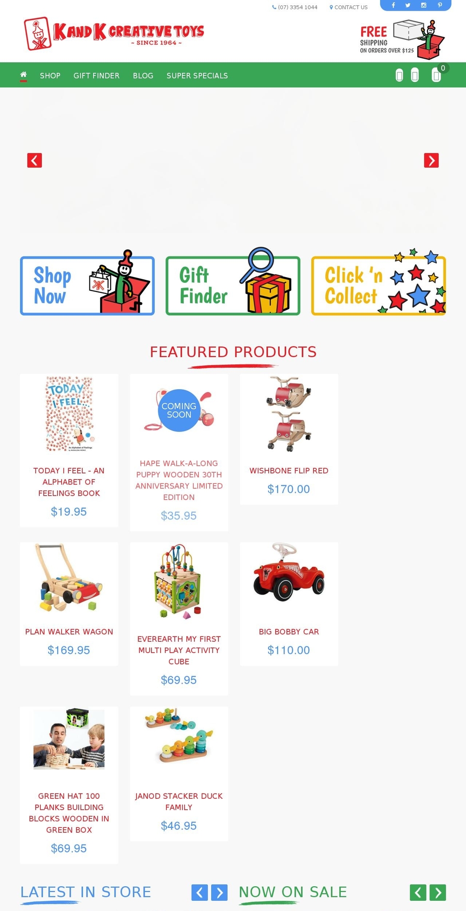 kandkcreativetoys.com.au shopify website screenshot