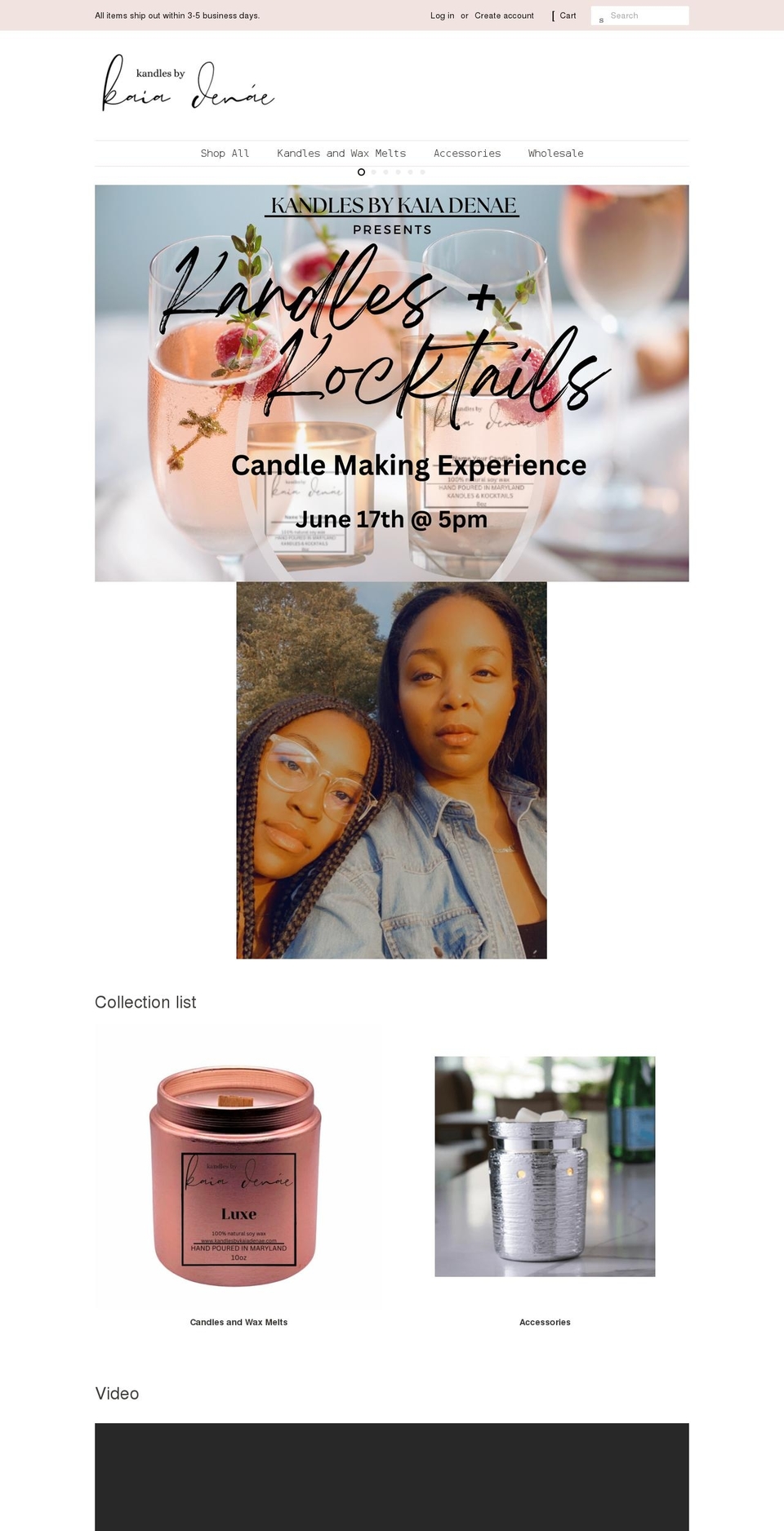 kandlesbykaiadenae.com shopify website screenshot