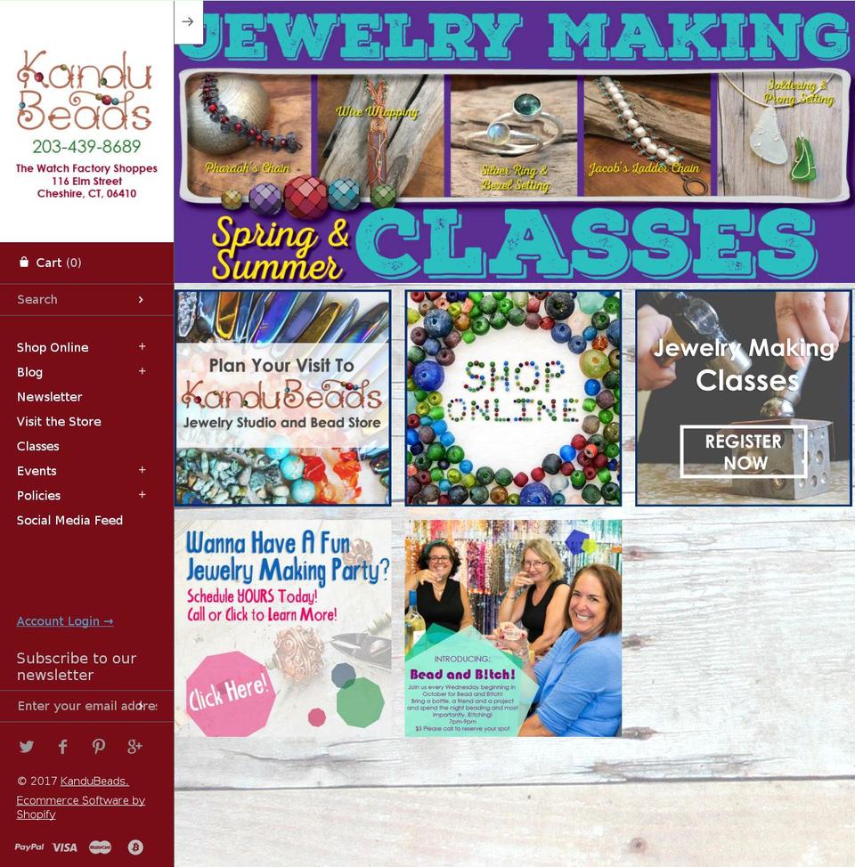 kandubead.com shopify website screenshot