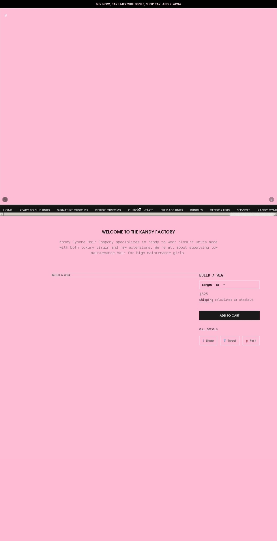 kandycymone.com shopify website screenshot