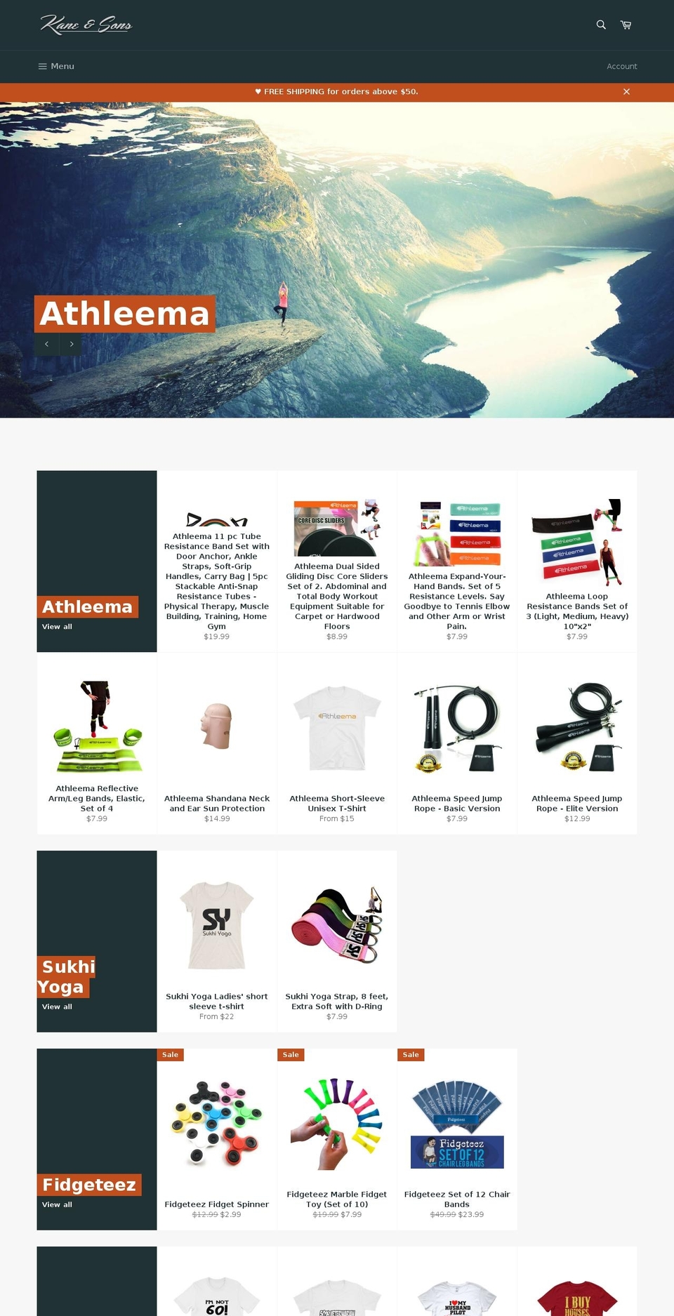 kaneandsons.com — Shopify storefront screenshot