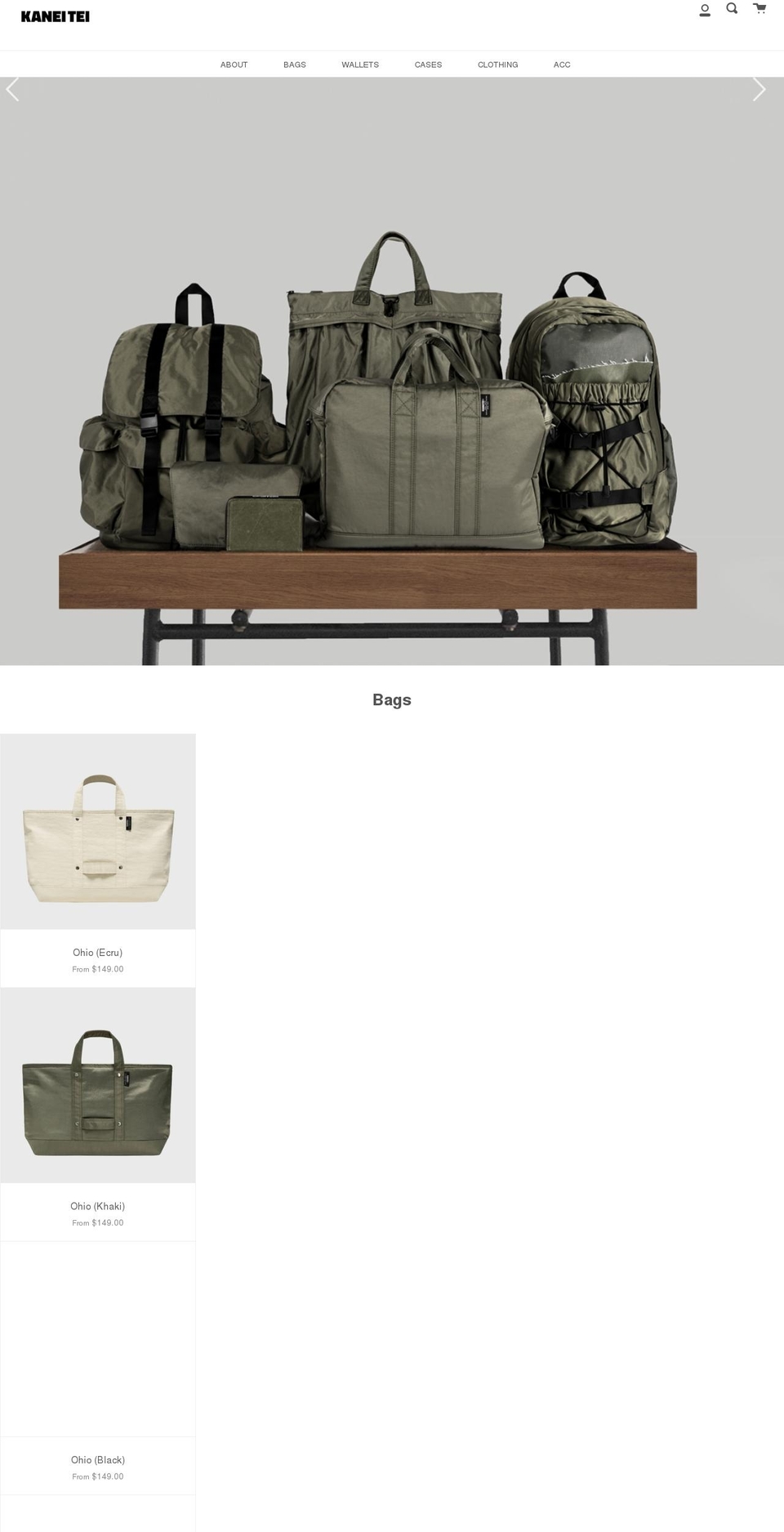 kaneiteinewyork.com shopify website screenshot