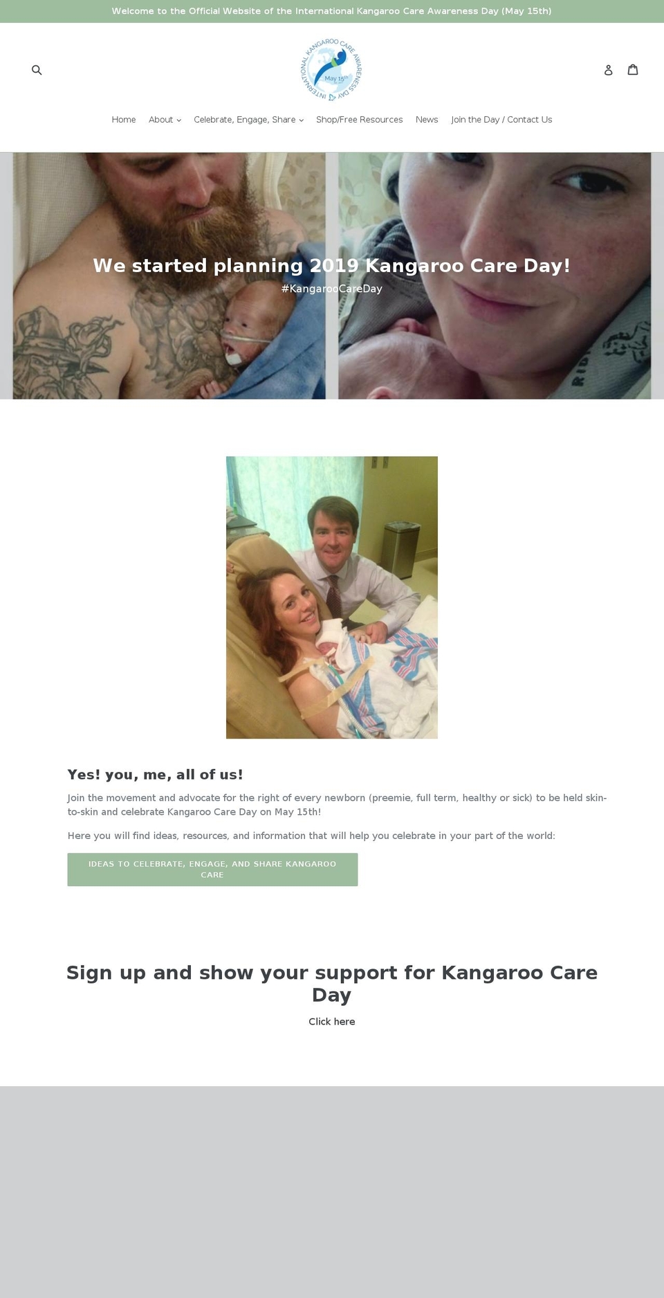 kangaroo.care shopify website screenshot