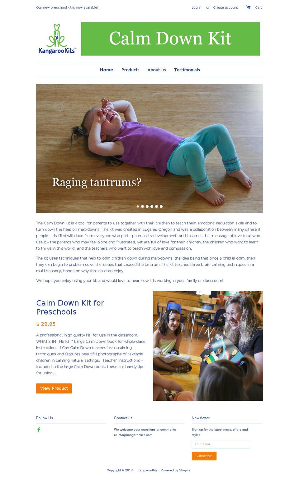 kangarookits.com shopify website screenshot