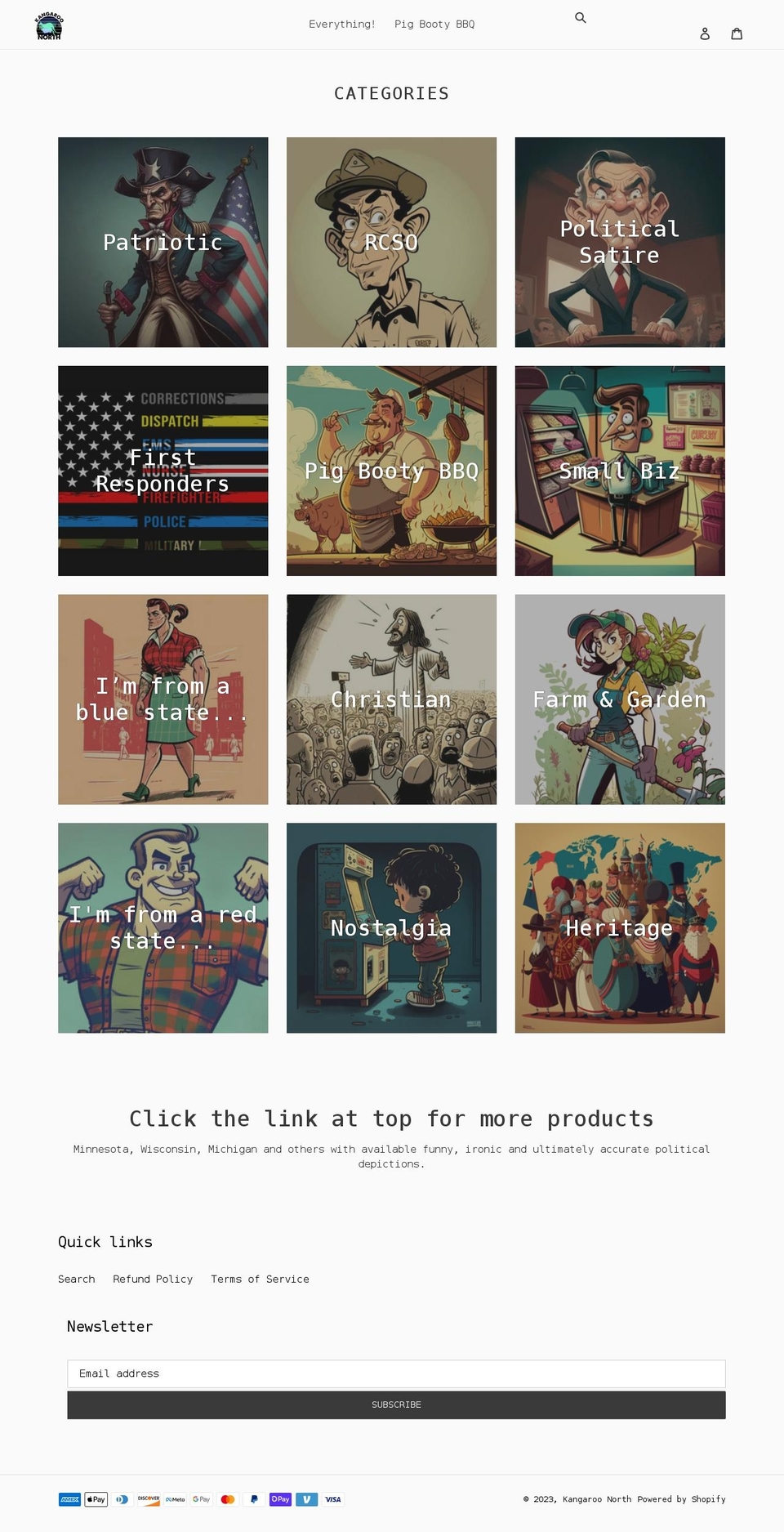 kangaroonorth.com shopify website screenshot