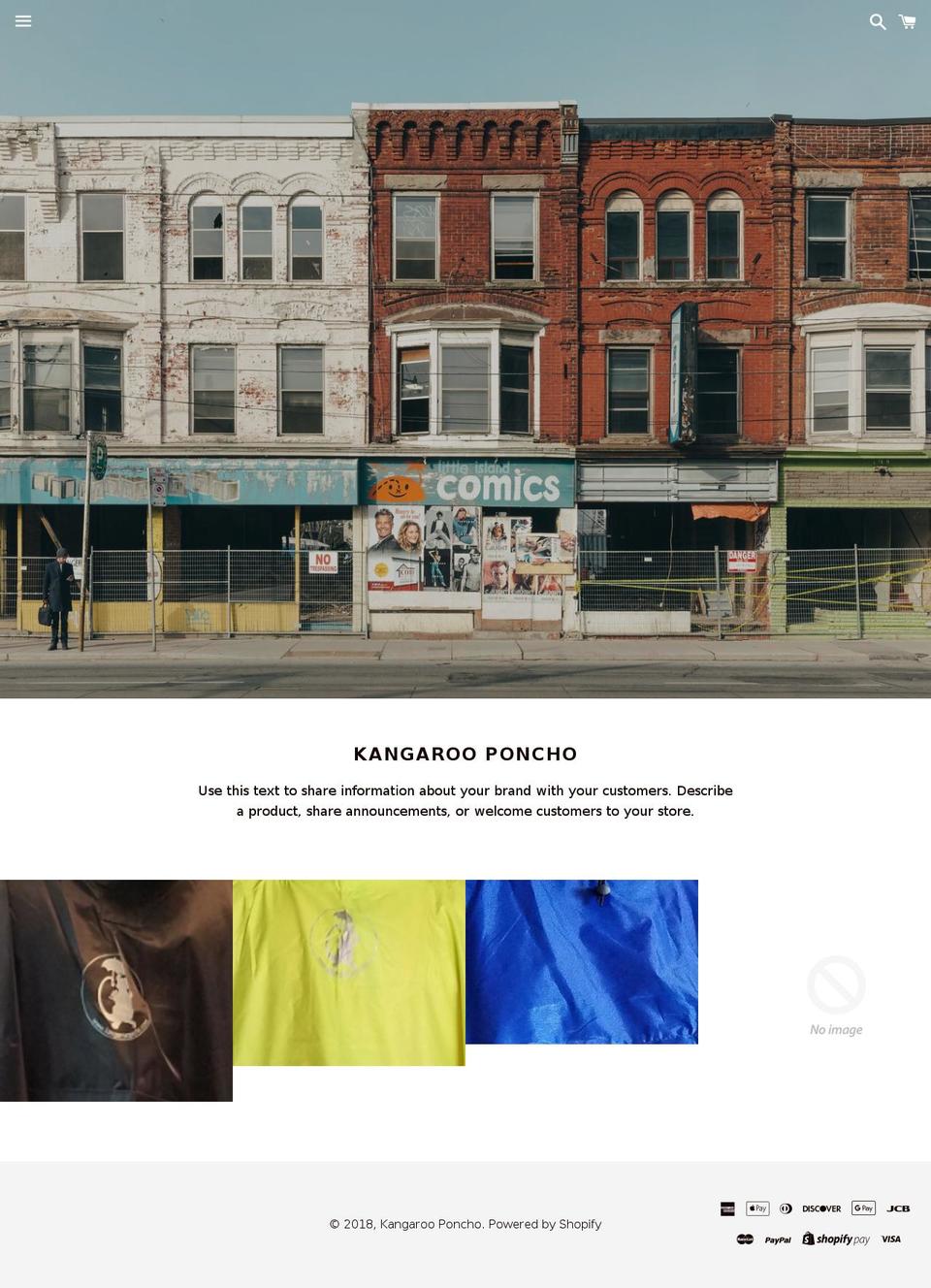 kangarooponcho.com — Shopify storefront screenshot