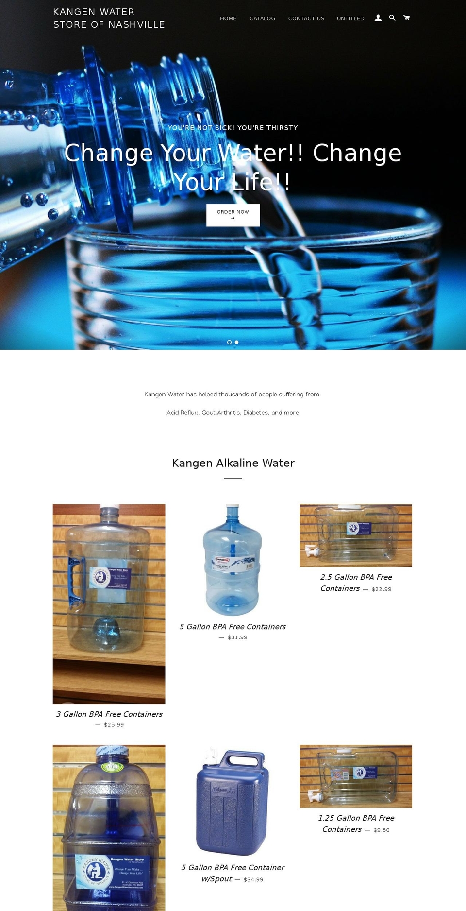 kangenwaternashville.com — Shopify storefront screenshot