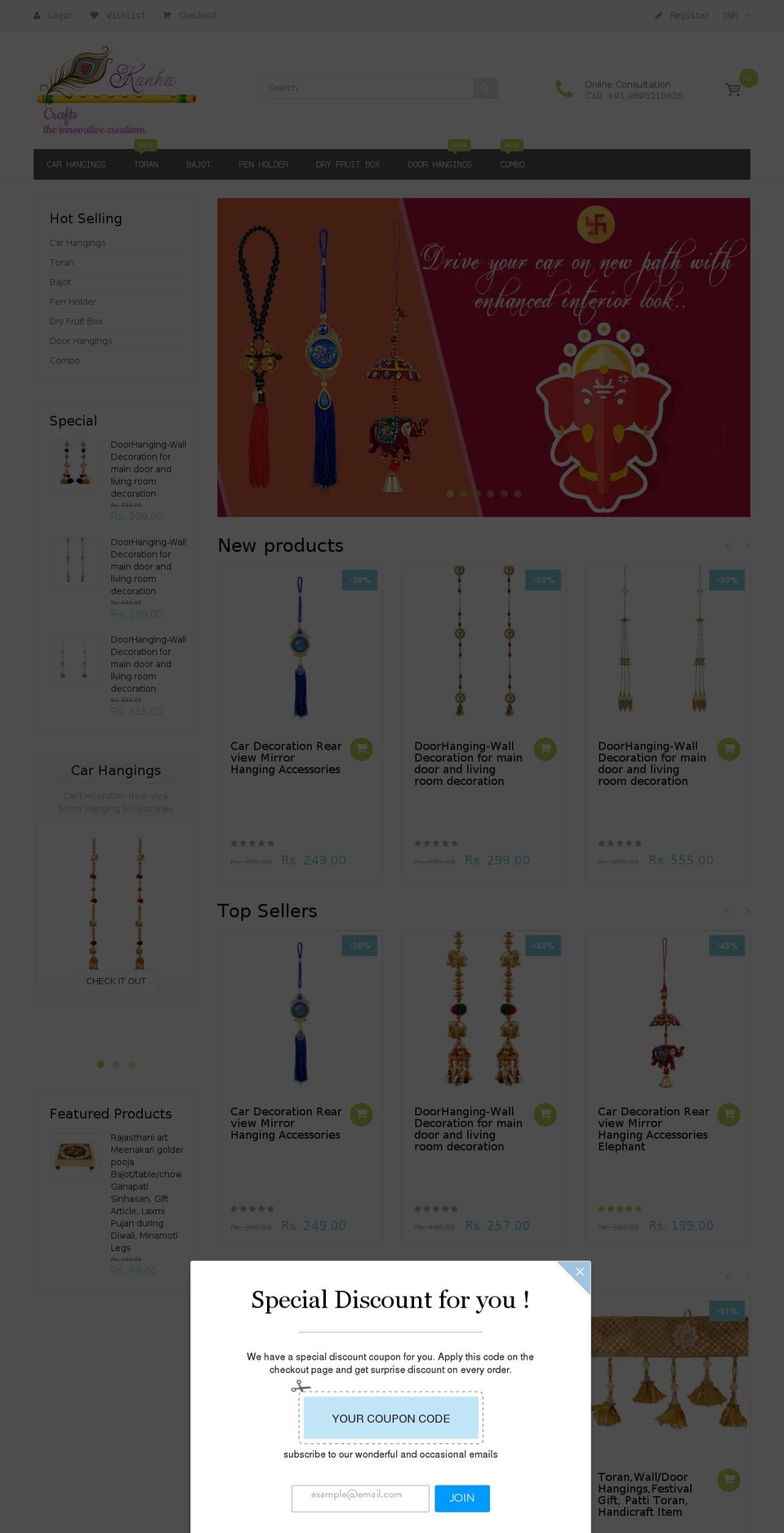 kanhacrafts.com — Shopify storefront screenshot