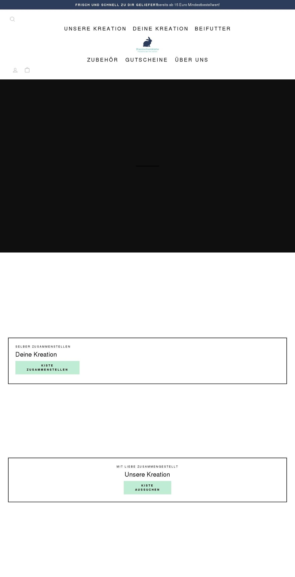 kaninchenkiste.de shopify website screenshot
