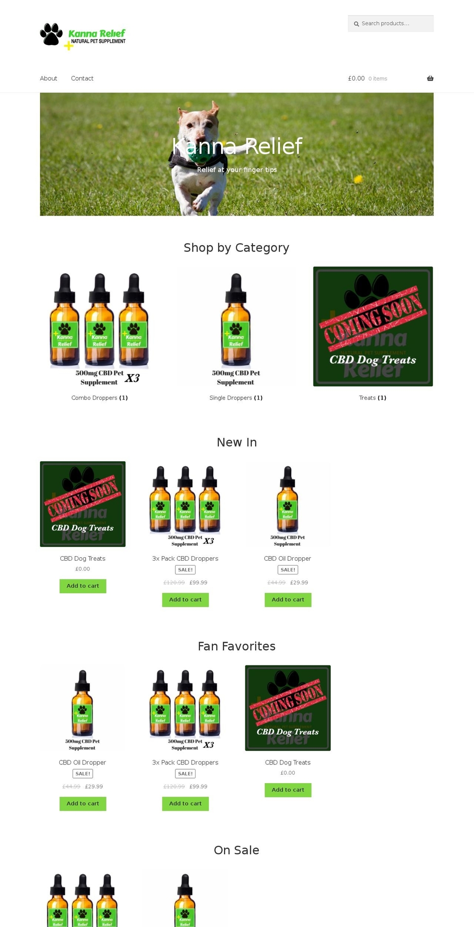 kannarelief.com — Shopify storefront screenshot