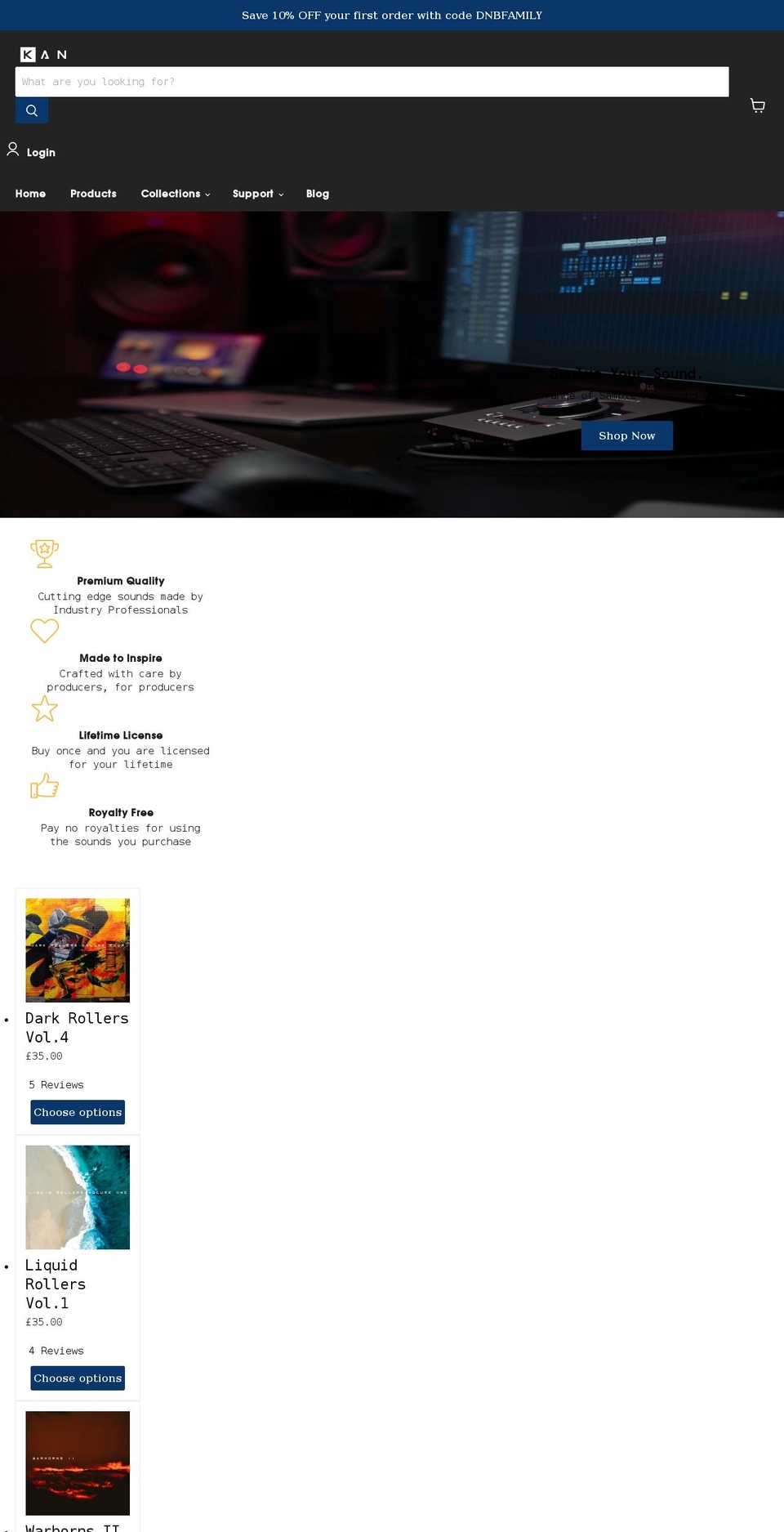 kansamples.com shopify website screenshot