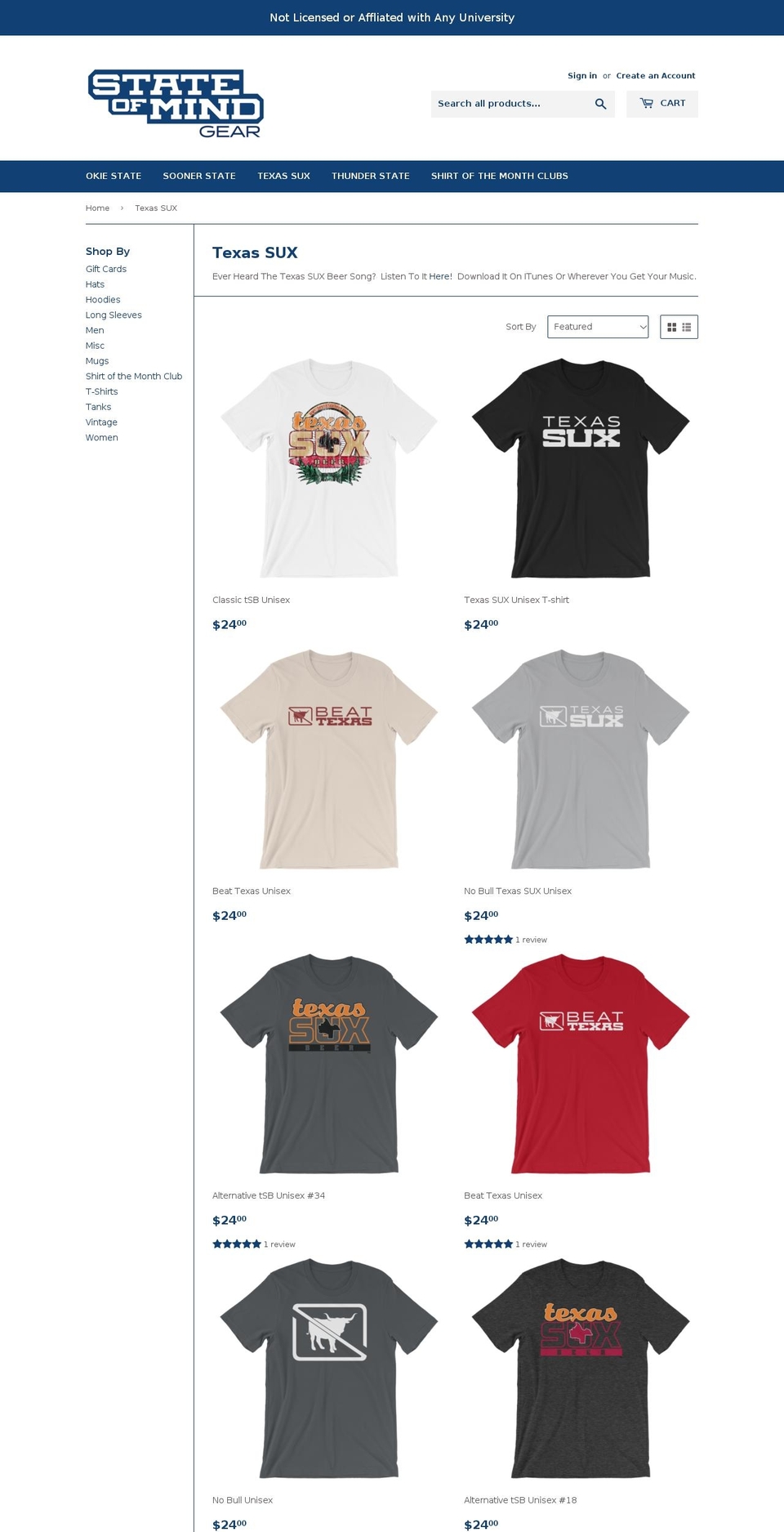 kansasbeattexasinfootball.com — Shopify storefront screenshot
