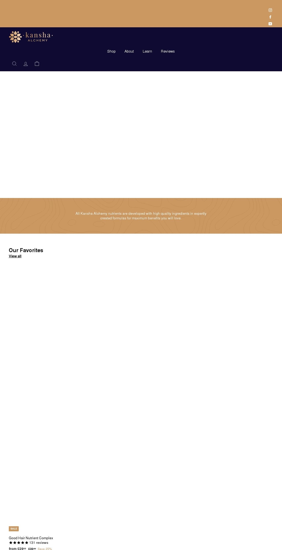 kanshaalchemy.co.uk shopify website screenshot