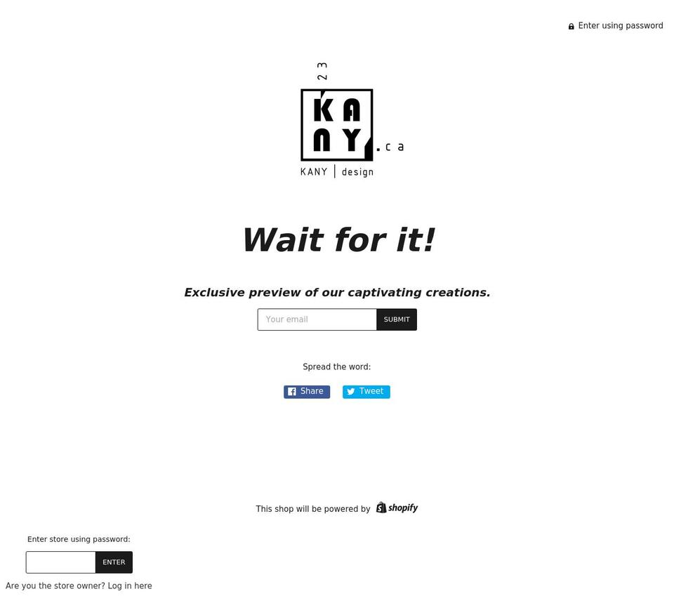 kany.ca shopify website screenshot