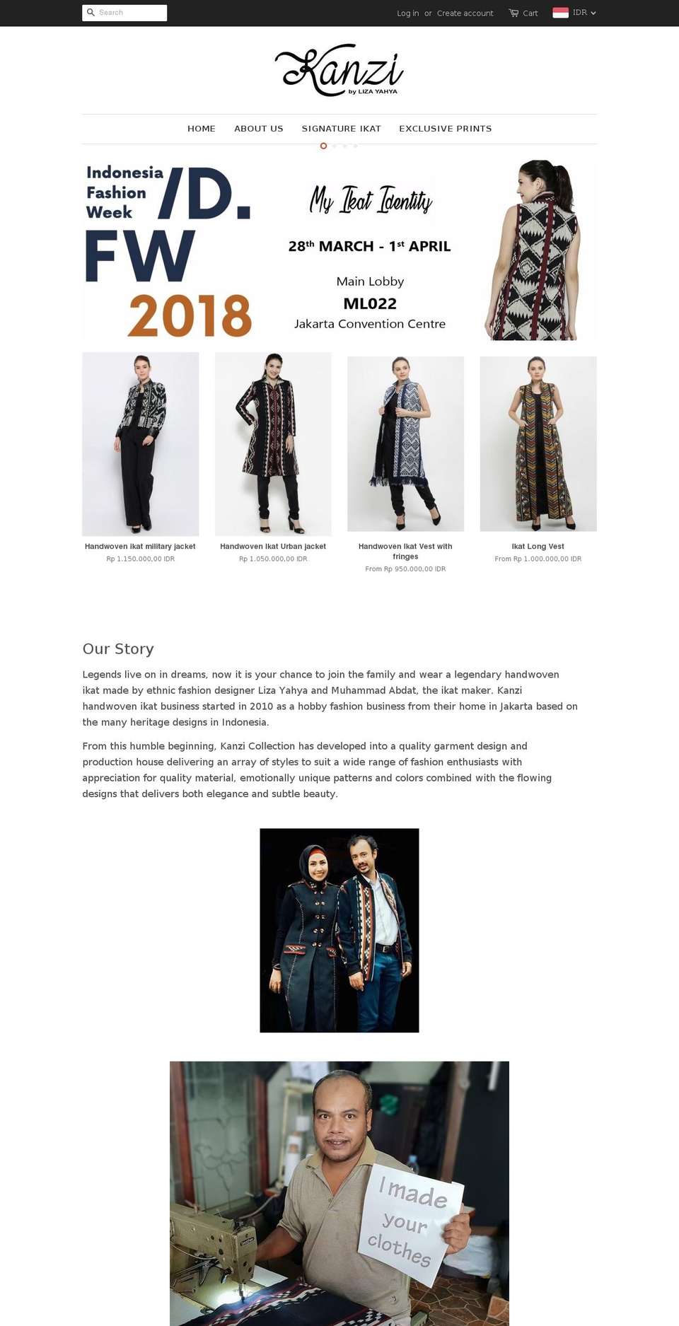 kanzicollection.com — Shopify storefront screenshot