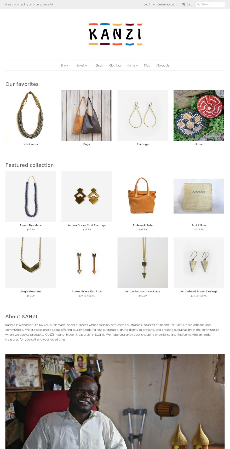 kanzicrafts.com — Shopify storefront screenshot