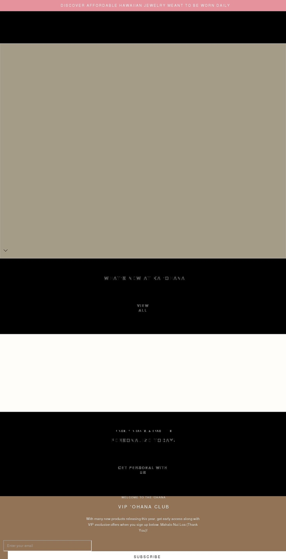 kaohanajewelry.com shopify website screenshot