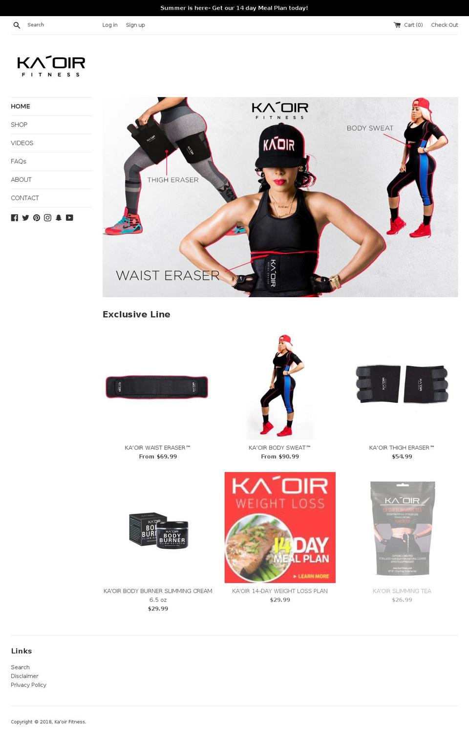 kaoirfitness.com — Shopify storefront screenshot