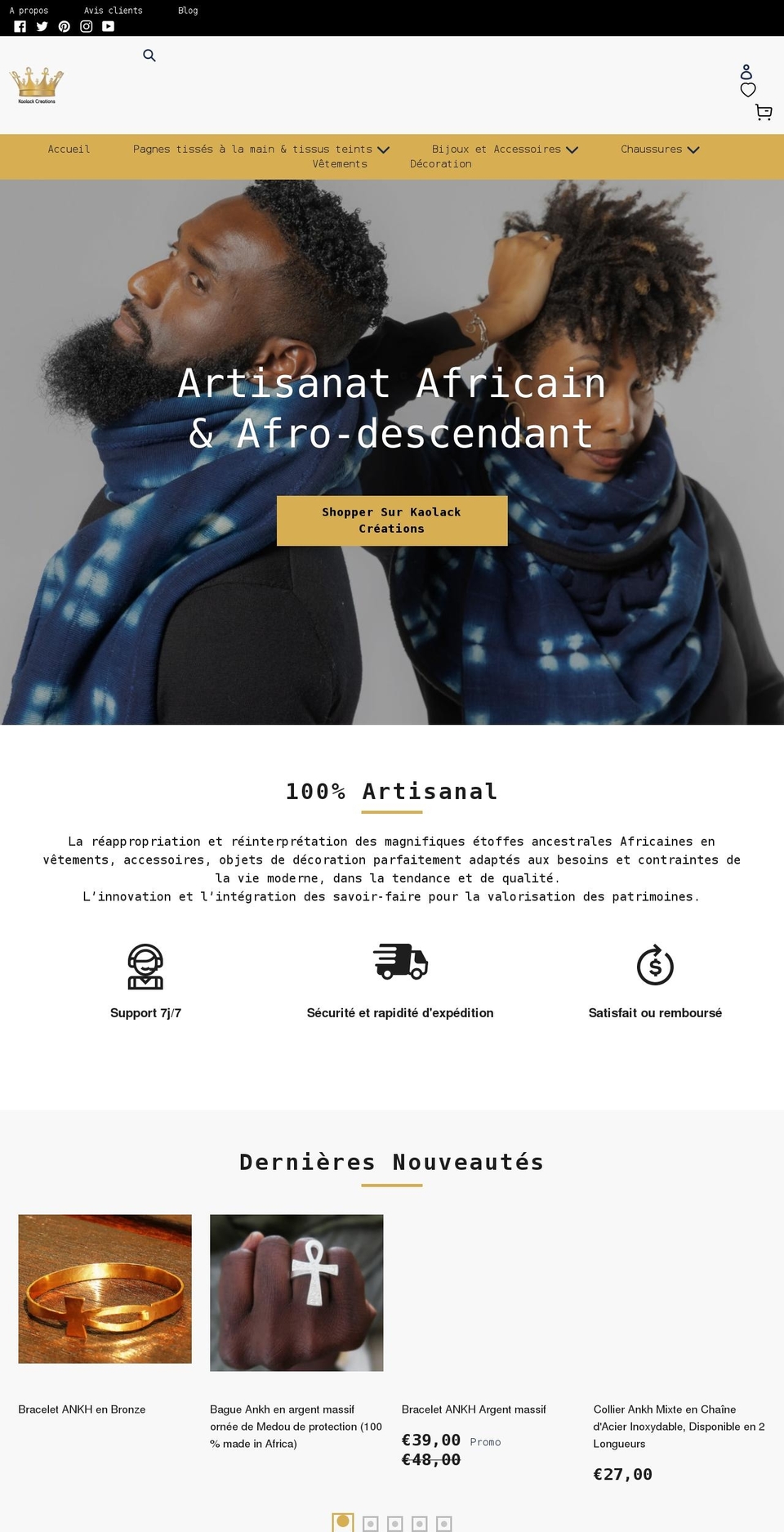 kaolack-creations.com shopify website screenshot