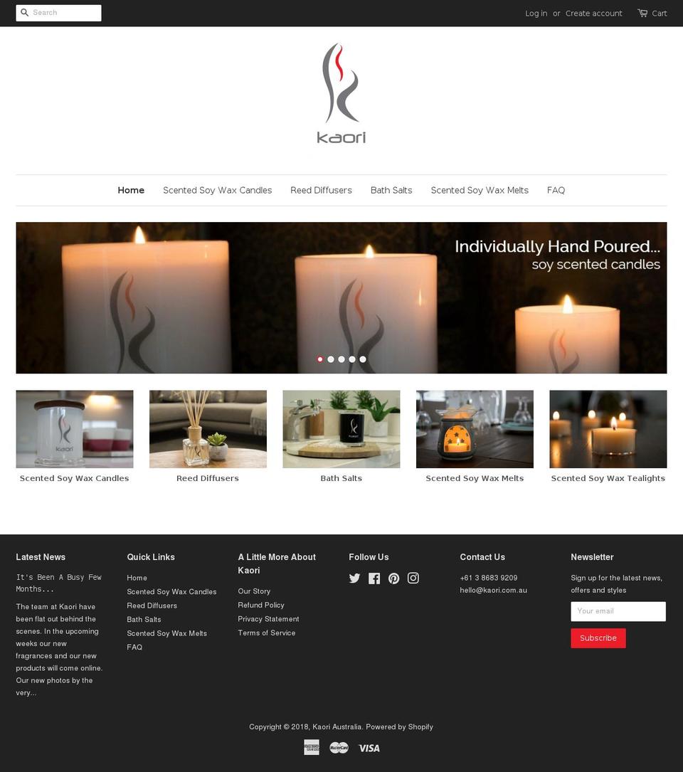 kaori.com.au shopify website screenshot