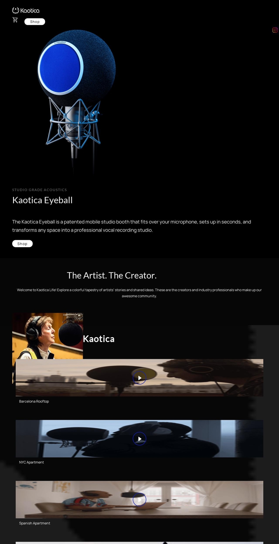kaoticaeyeball.co.uk shopify website screenshot