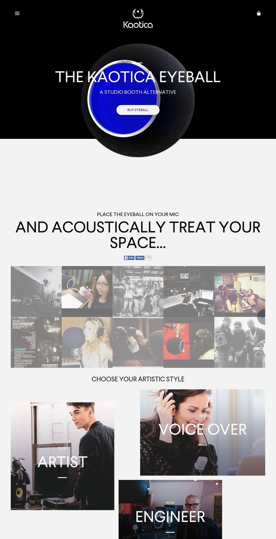 kaoticaeyeball.com shopify website screenshot