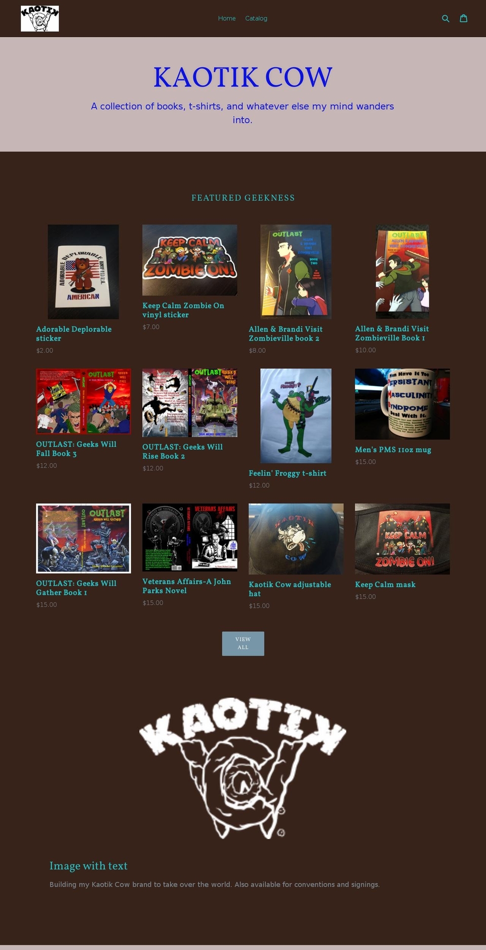 kaotikcow.com shopify website screenshot